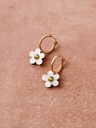 Mini Bloom Hoops in White Pearl