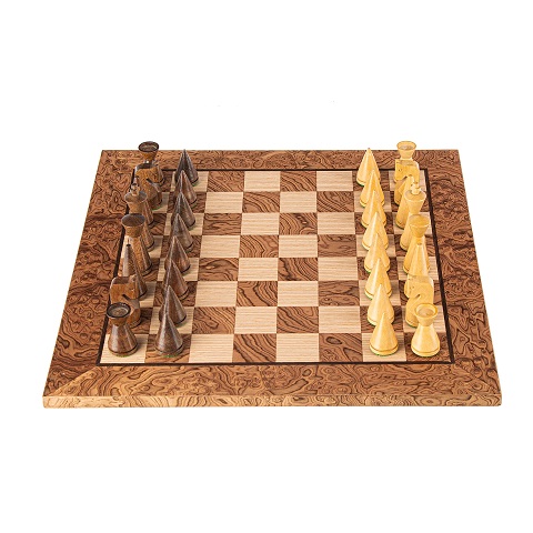 Walnut Burl Chess Set 40x40cm