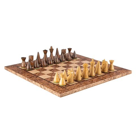 Walnut Burl Chess Set 40x40cm