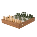 Chess, Bauhaus Style Set Green &amp; White