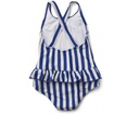 Amara Swimsuit: Stripe: Surf Blue/ Creme de la Creme