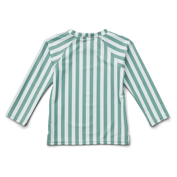 Noah Swim Tee: Stripe: Peppermint/White