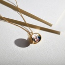 Celestial Sunrise Locket Necklace, Yellow Gold