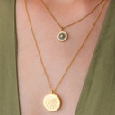 Celestial Sunrise Locket Necklace, Yellow Gold