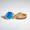 Deco Black Spinel Eternity Ring, Yellow Gold