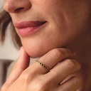 Deco Black Spinel Eternity Ring, Yellow Gold