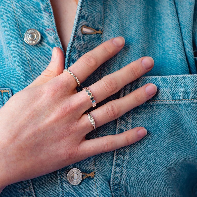 Disc Stilla Ring, Sterling Silver