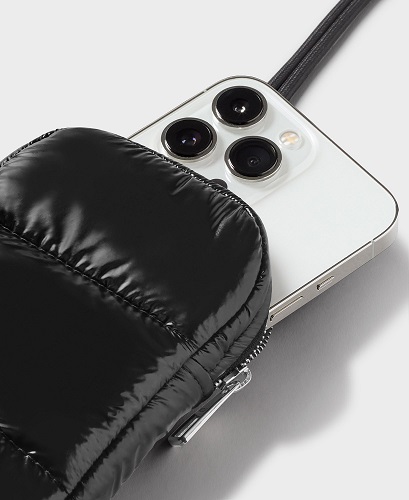 Black Glossy Crossbody Phone Bag