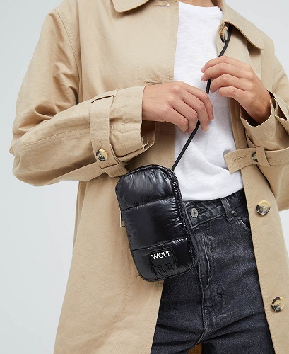 Black Glossy Crossbody Phone Bag