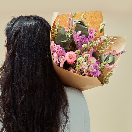 Dried Flowers Classic Bouquet - Pink