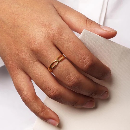 Square Link Ring, Goldplated
