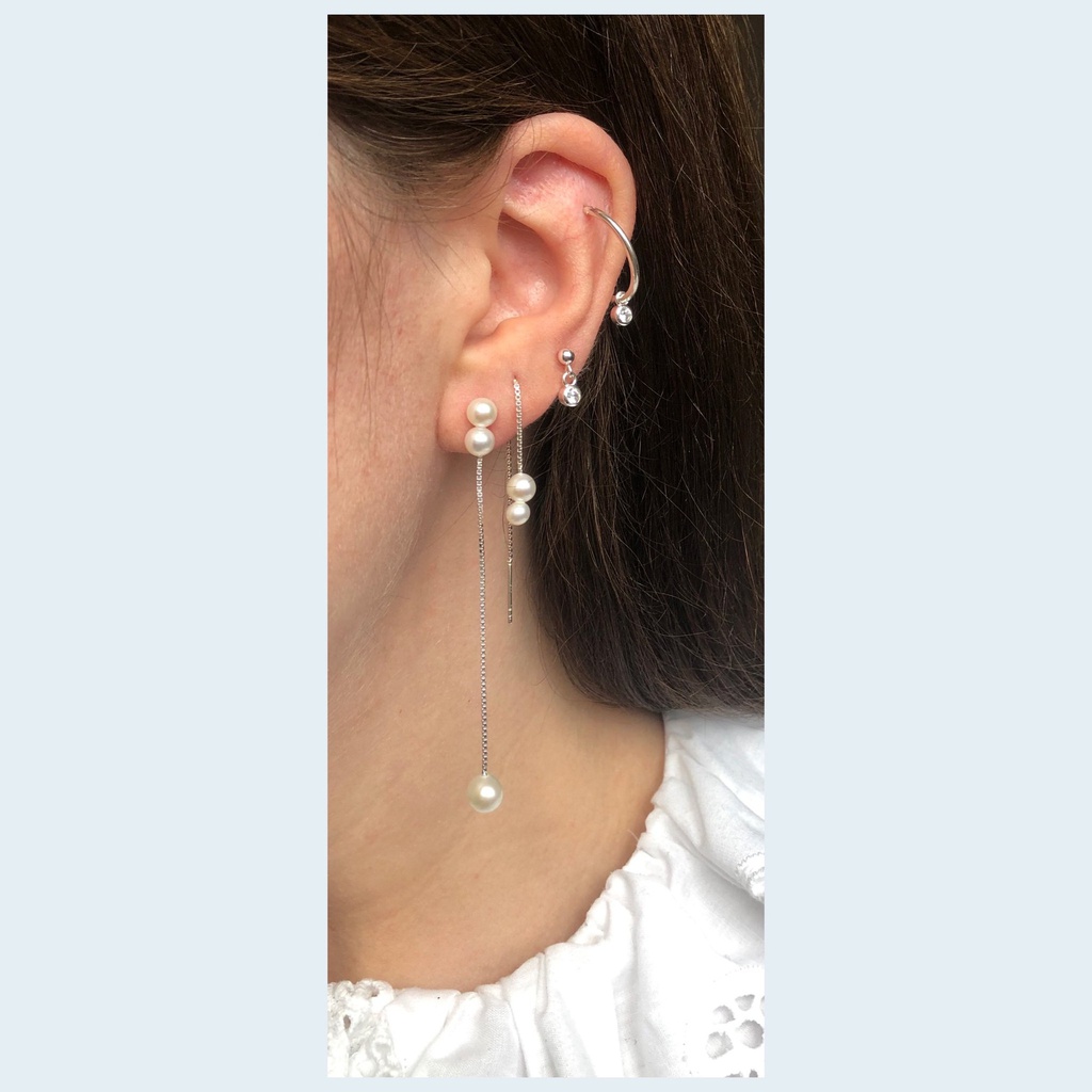 Crystal Stud, Silver