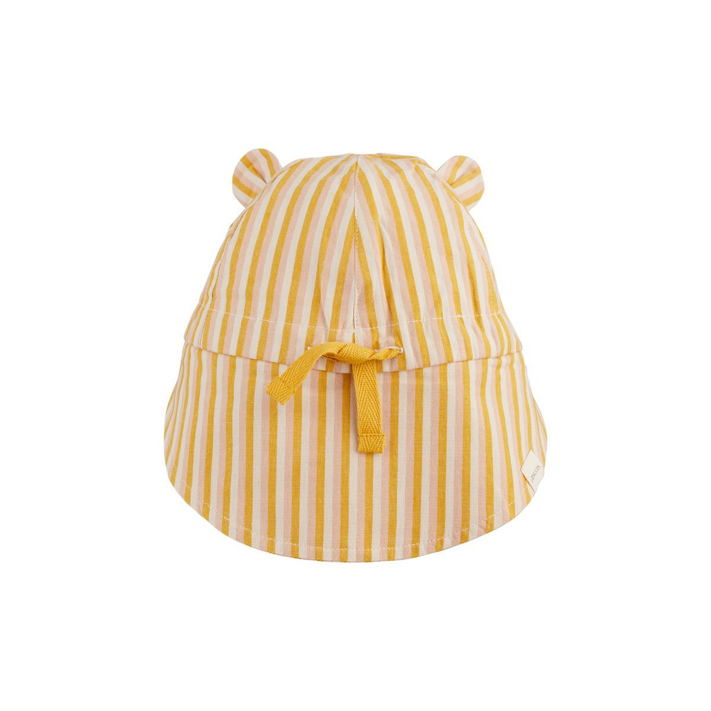 Gorm sun hat, Stripe: Peach/sandy/yellow mellow