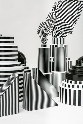 Ceramic Striped Vase Large
