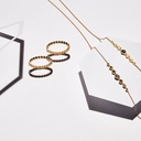 Deco Black Spinel Detail Necklace, Gold