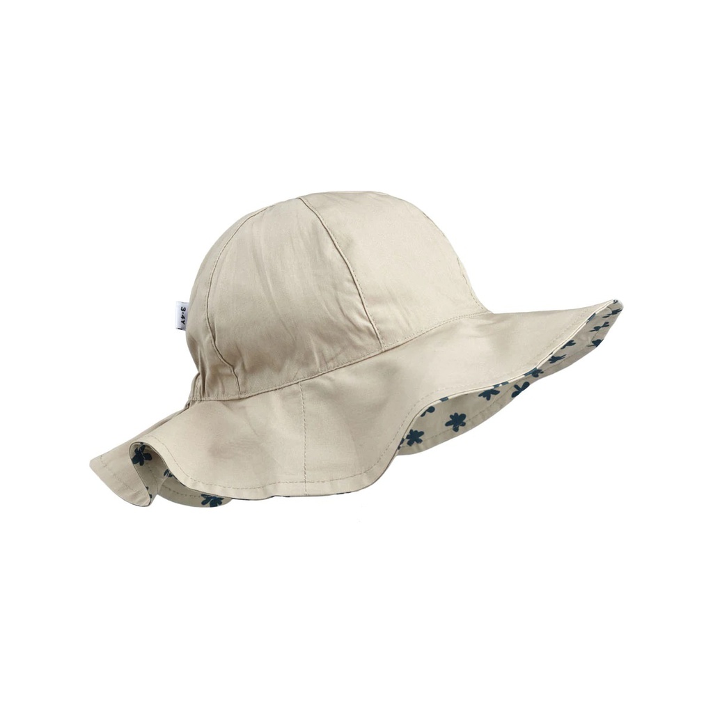 Gorm sun hat Stripe: Blue wave/creme de la creme