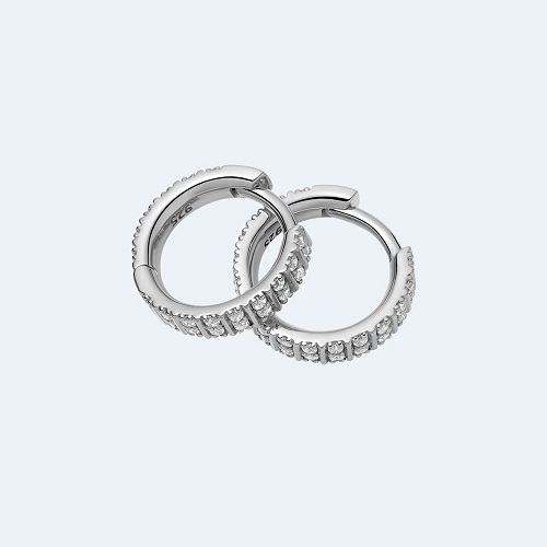 Celestial Astra Hoop Earrings, Silver