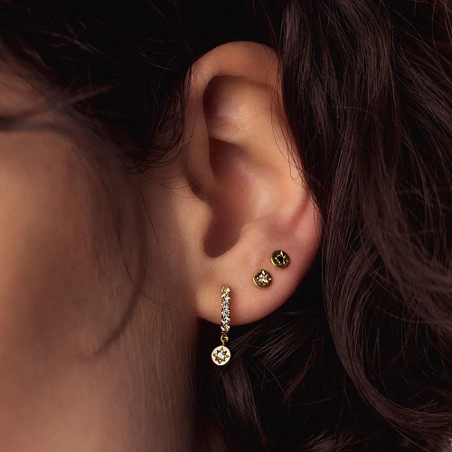 Polaris Black Spinel Stud Earring