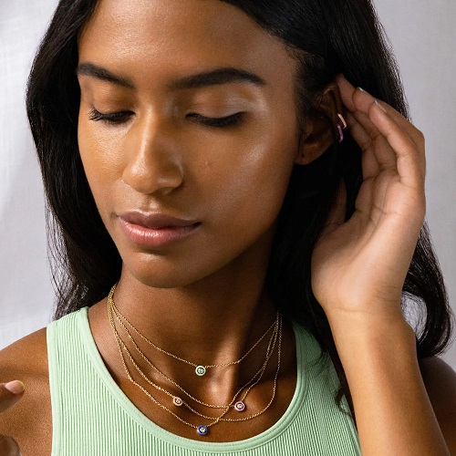 Cirque Necklace Green Enamel