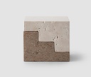 Bookend Stair Cube - Travertine