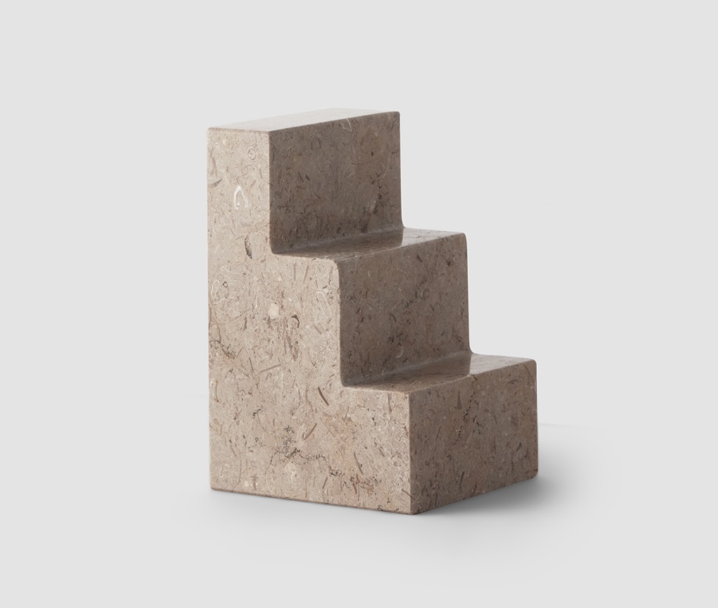 Bookend Stair Cube - Travertine