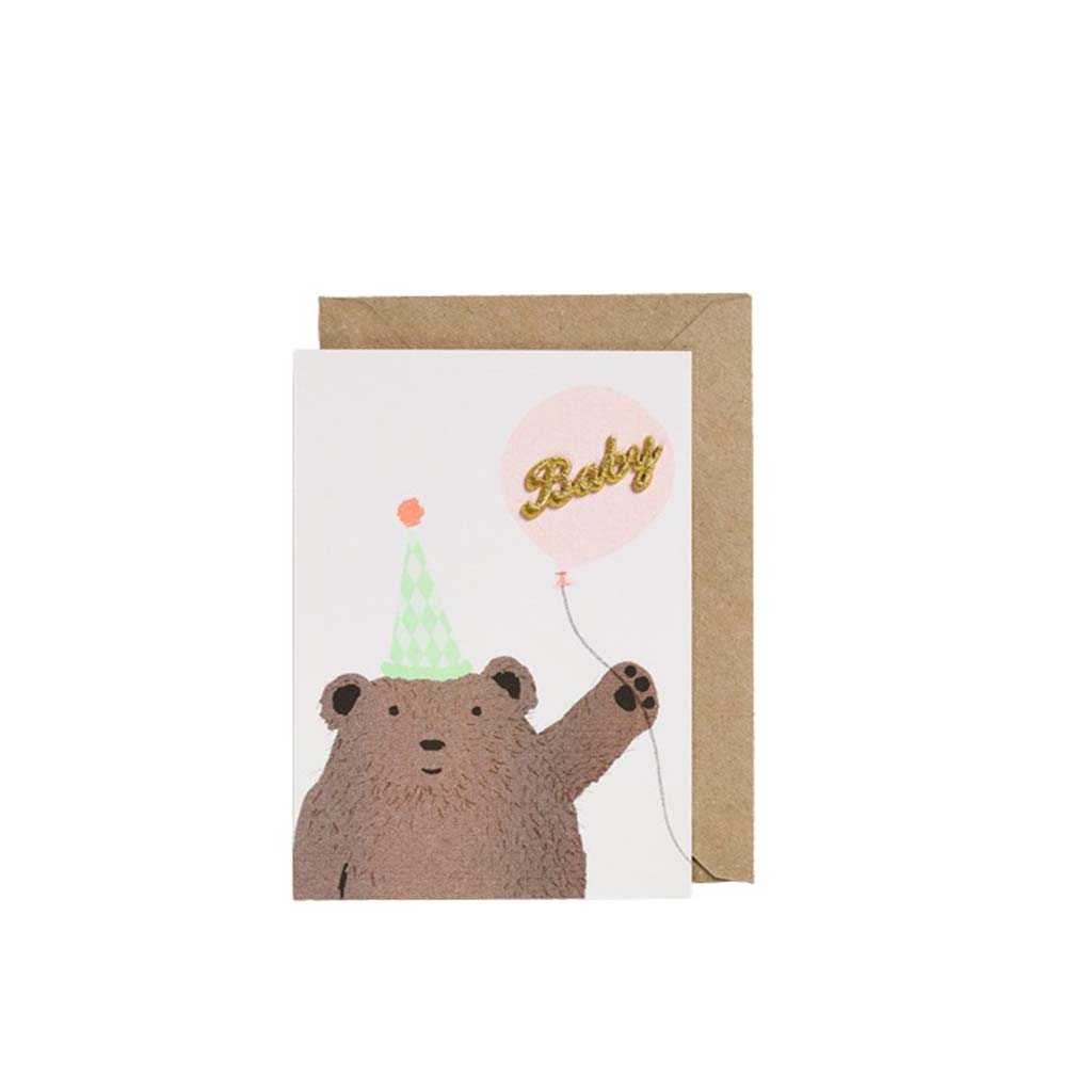 Bear &amp; Balloon, Baby Greeting Card