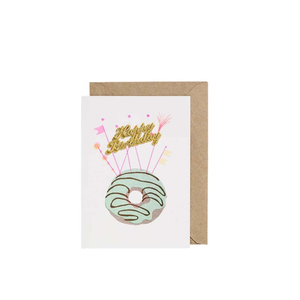 Mint Doughnut, Birthday Greeting Card