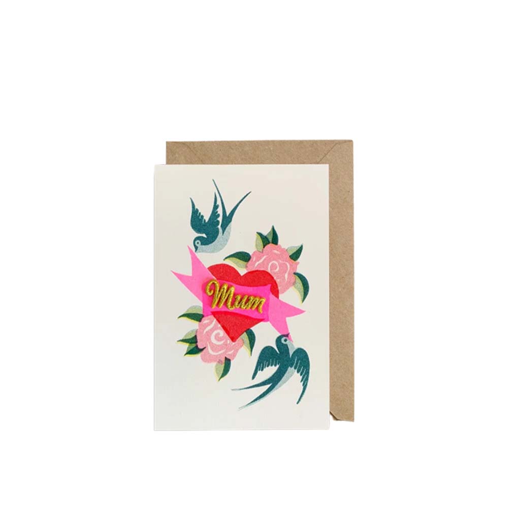 Mum Card - Birds with Heart, Greeting Card