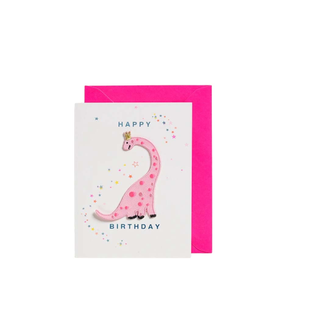 Pink Dino Happy Birthday, Greeting Card