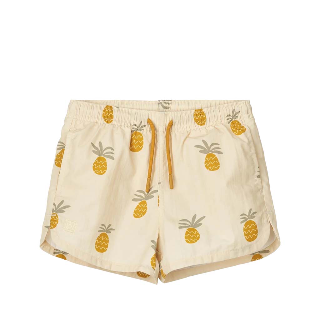 Aiden Swim Shorts: Pineapples/Cloud Cream