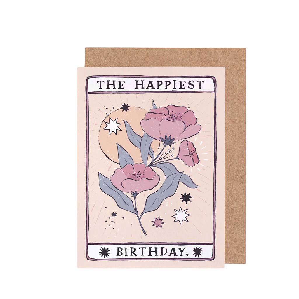 Tarot Flower Birthday, Greeting Card