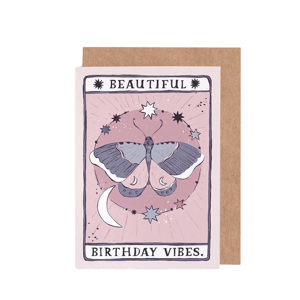 Moth Birthday Vibes, Greeting Card