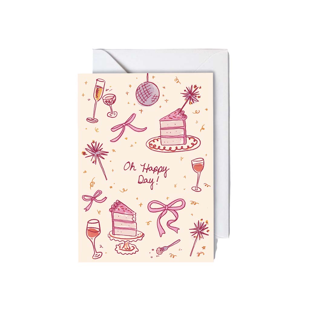 Happy Day-Pink, Greeting Card