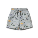 Duke Board Shorts: Dino/Dove Blue Mix (3-9months)