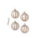Christmas Glass Ornaments – Lines, Set of 4