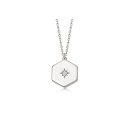 Deco White Sapphire Locket, Silver