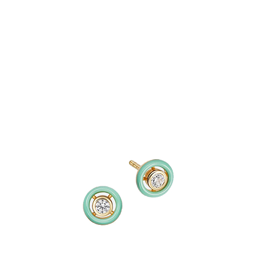 Cirque Earrings Stud Enamel, Green
