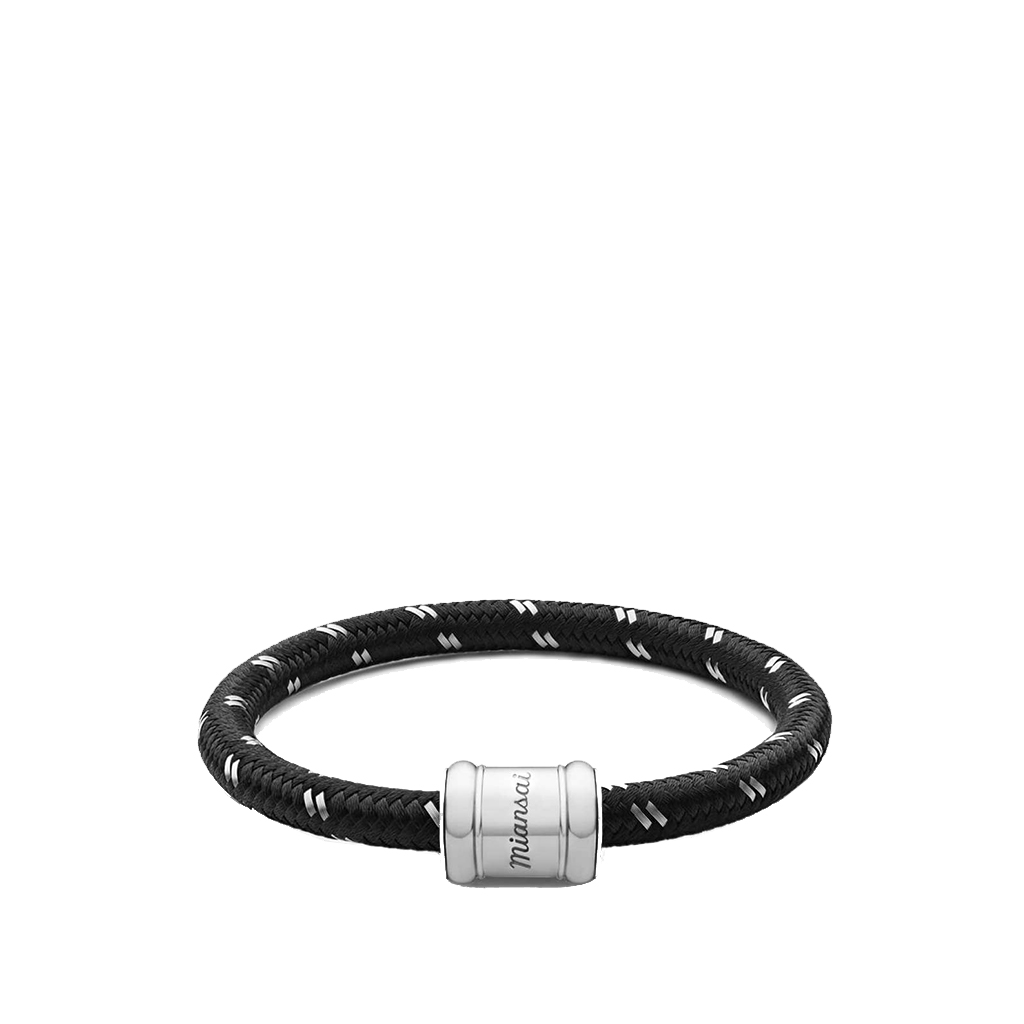 Single Rope Bracelet Black, Medium