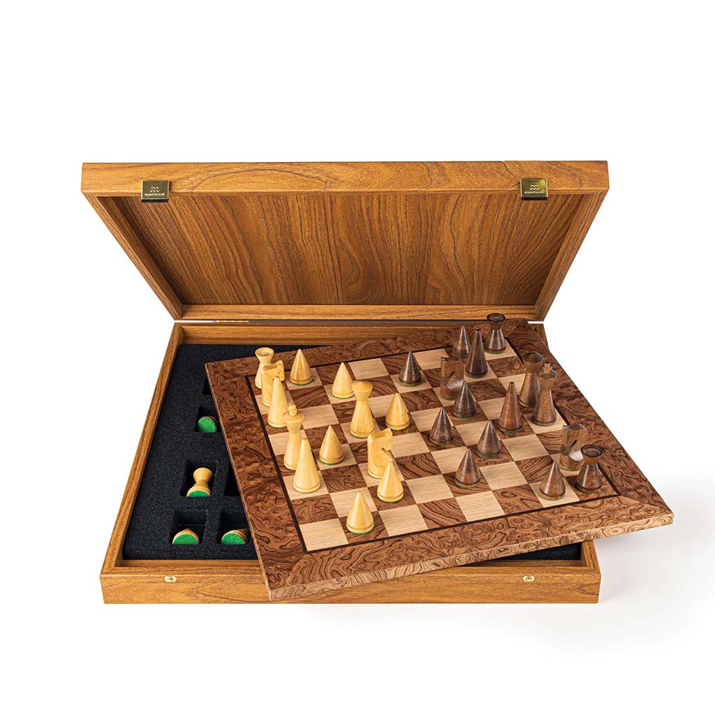 Walnut Burl Chess Set 40x40cm