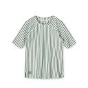 Noah Shortsleeve Swim Tee: Stripe Garden Green/Creme de la Creme