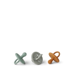 [KDLW12000] Paula pacifier 3-pack, Mustard multi mix