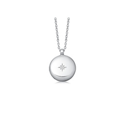 [FSAC15500] Medium Biography Silver Locket Necklace