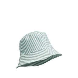 [KDLW24600] Matty sun hat Stripe - Sea blue / White