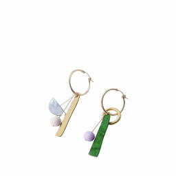 [FSWM02600] Abstract Charm Hoops in Blue/Emerald