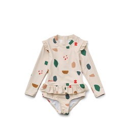 [KDLW35400] Sille Swim Jumpsuit - Geometric Foggy Mix