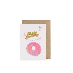 [STPB00600] Pink Doughnut, Birthday Greeting Card