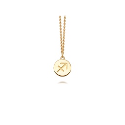 [FSAC03600] Zodiac Biography Pendant Necklace, Sagittarius Gold
