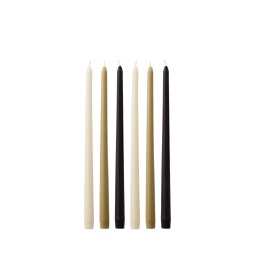 [HDMN05900] Spire Smooth Tapered Candle, Set of 6