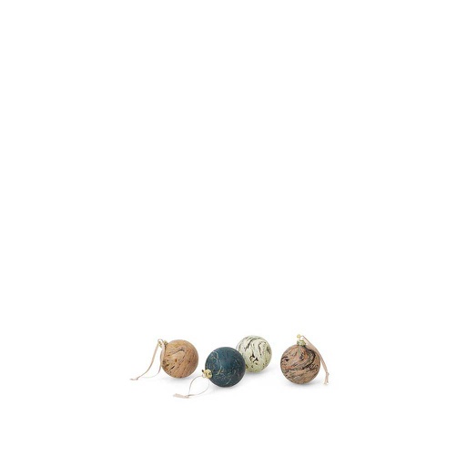 Marble Ornaments, Set of 4