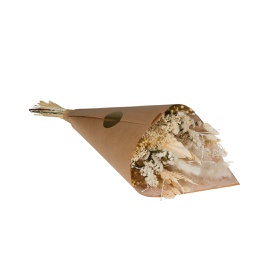 [HDFL00201] Dried Flowers Field Bouquet Medium Exclusive White